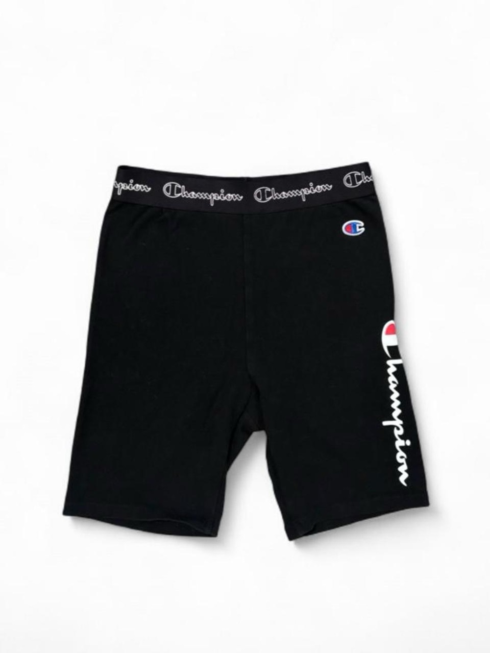 Champion Black Athletic Leggings with Script and C Patch